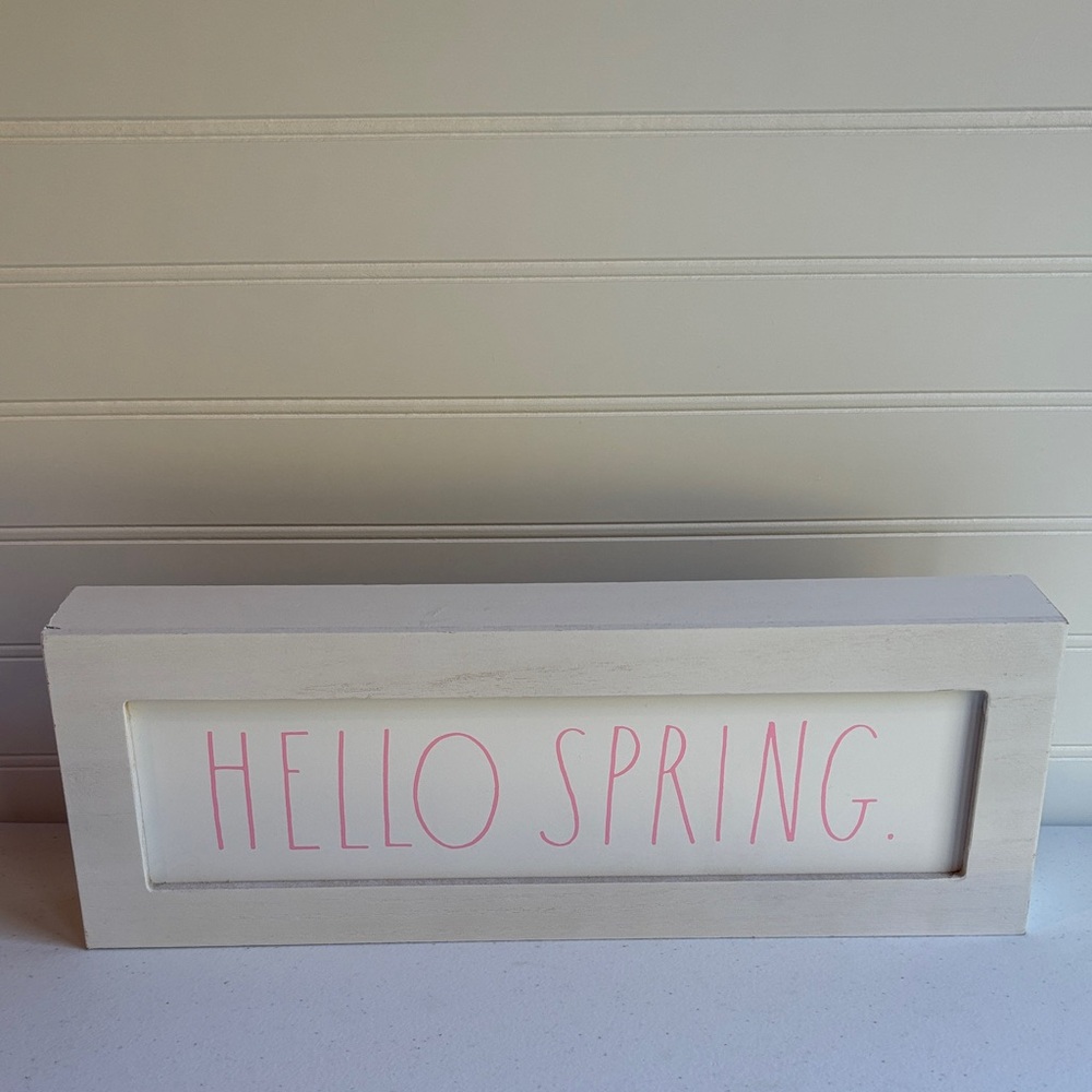 Rae Dunn Wooden Box in White and Brown